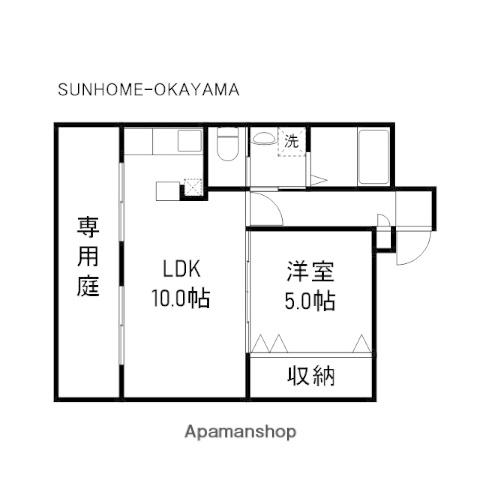 エスコ桑田マンションⅡ(1DK/1階)の間取り写真