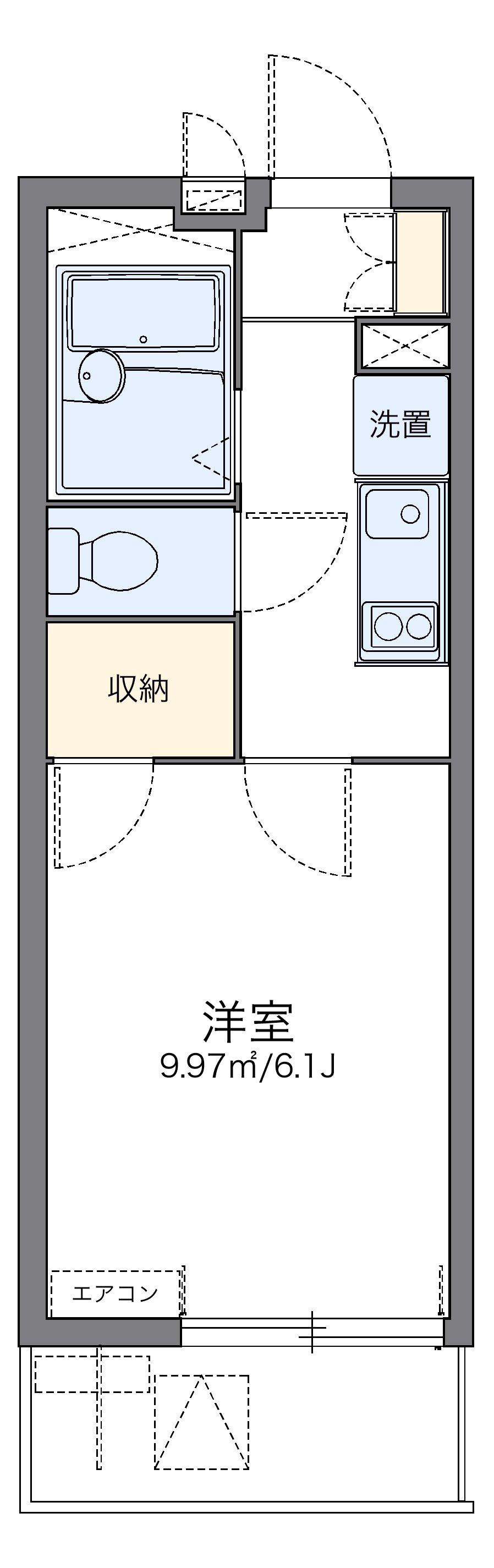 レオパレスゆう(1K/1階)の間取り写真