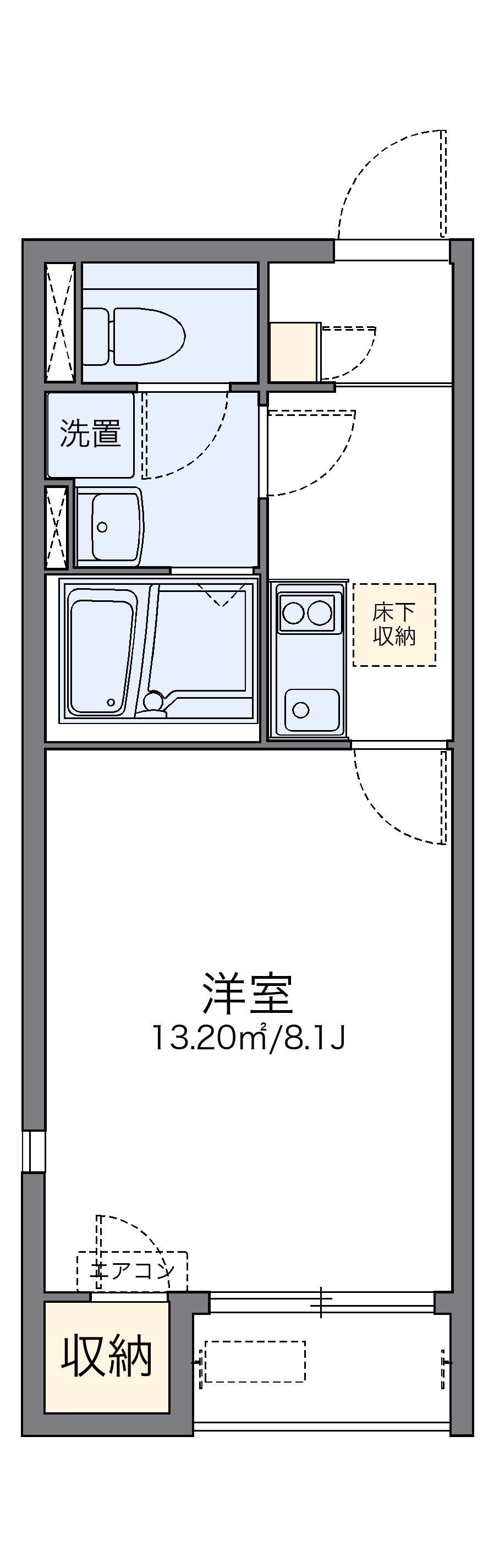 レオネクストグロリア京橋南Ⅱ(1K/1階)の間取り写真