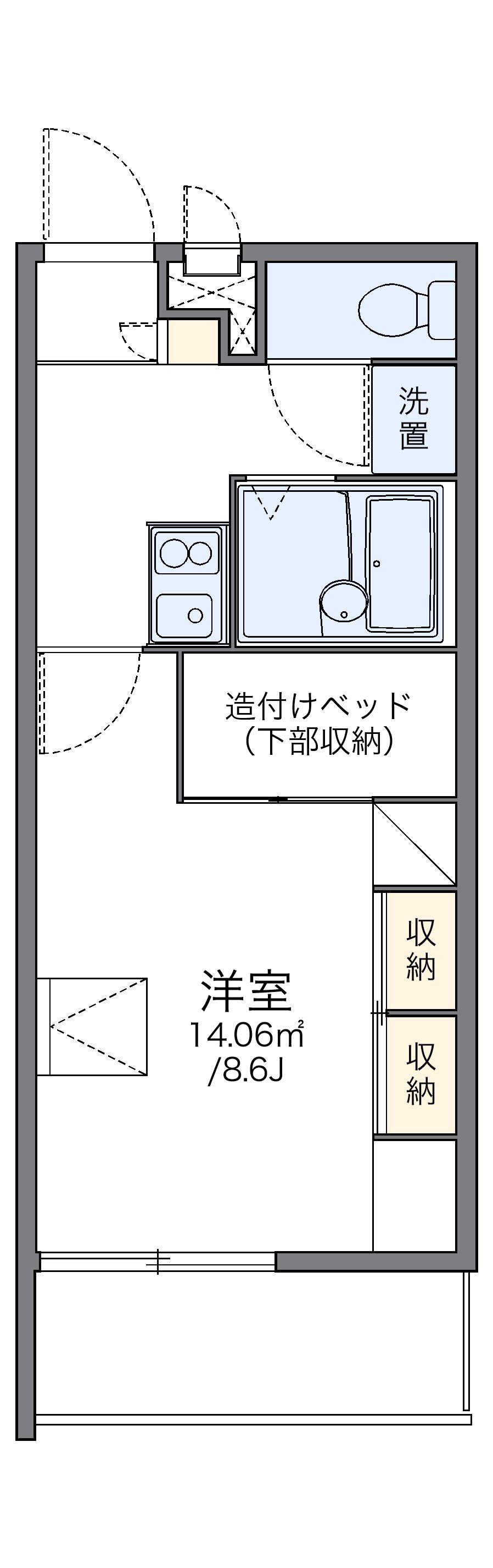 レオパレスUNO(1K/1階)の間取り写真