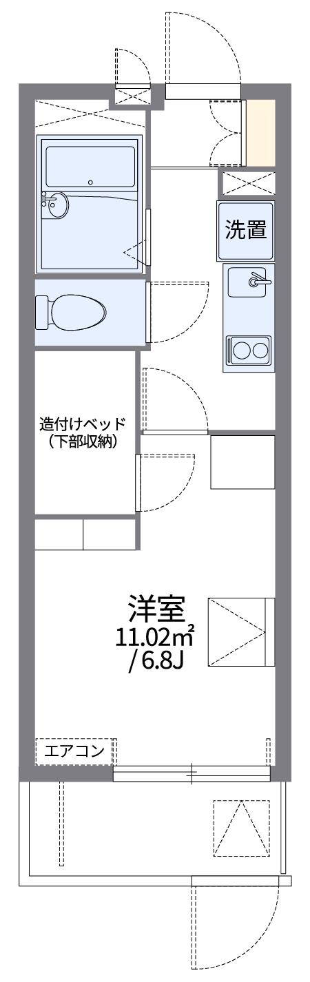 レオパレス東島田(1K/1階)の間取り写真