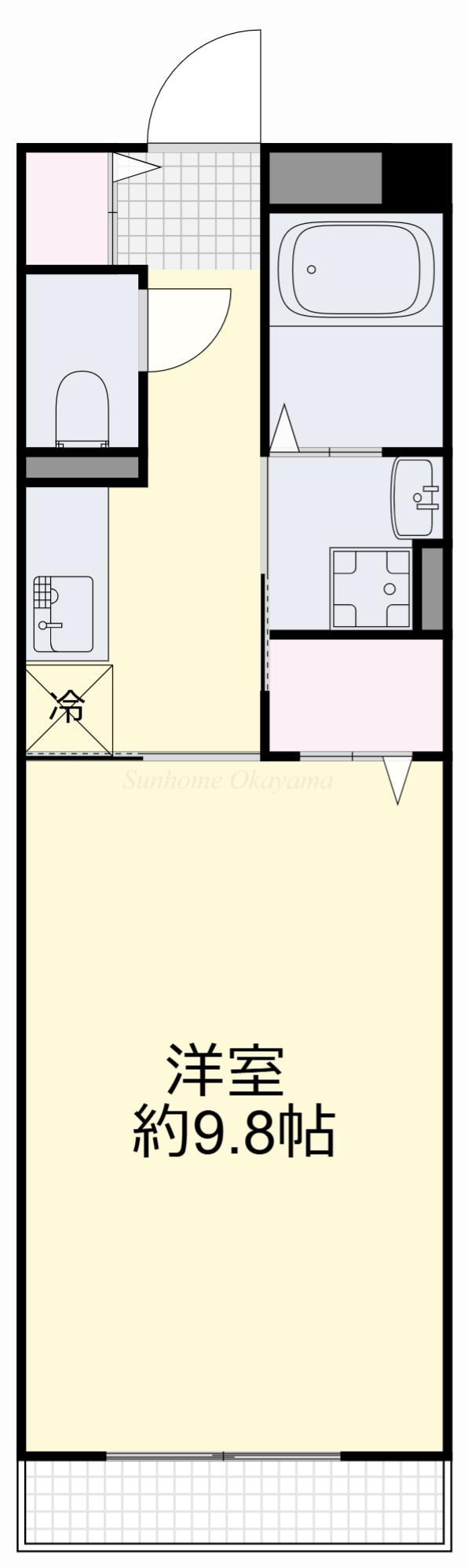 サン・フィールド(1K/3階)の間取り写真