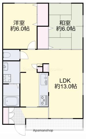 レスカール伊島(2LDK/2階)の間取り写真