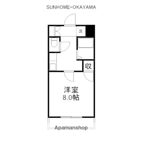 マーガレットM-Ⅱ(1K/1階)の間取り写真