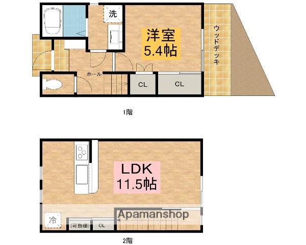 ぴあ下中野(1LDK)の間取り写真