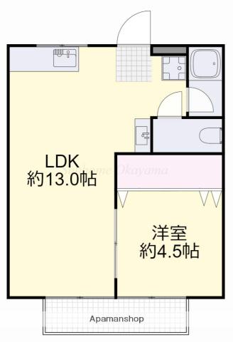 井上コーポ A棟(1LDK/2階)の間取り写真