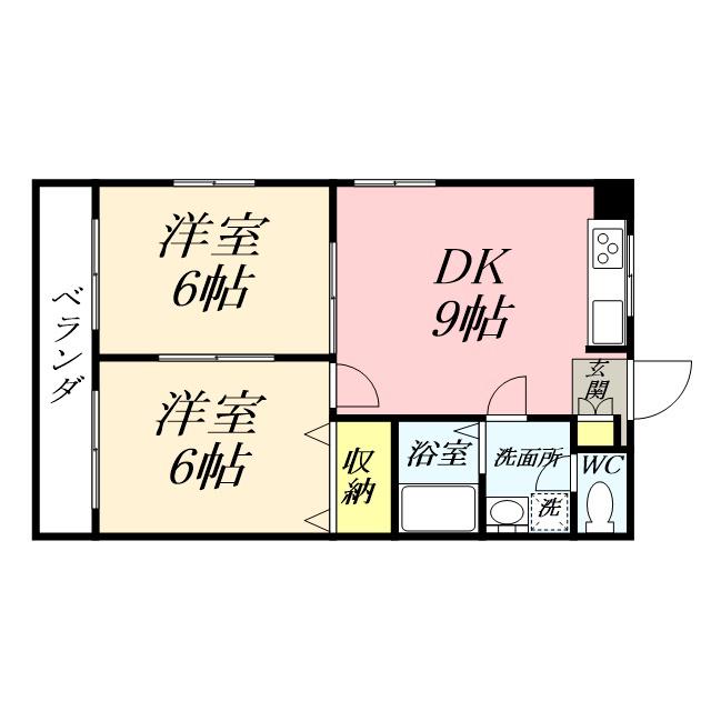 グレーストミ 21(2DK/2階)の間取り写真