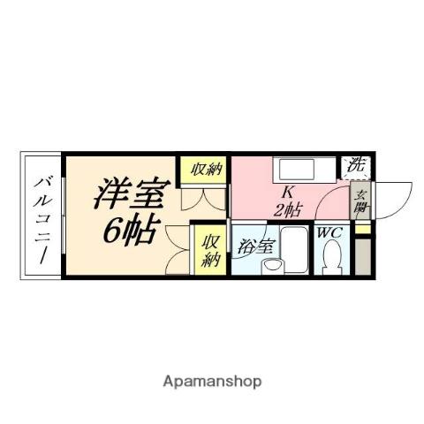 マンションLEE Ⅰ棟(1K/2階)の間取り写真