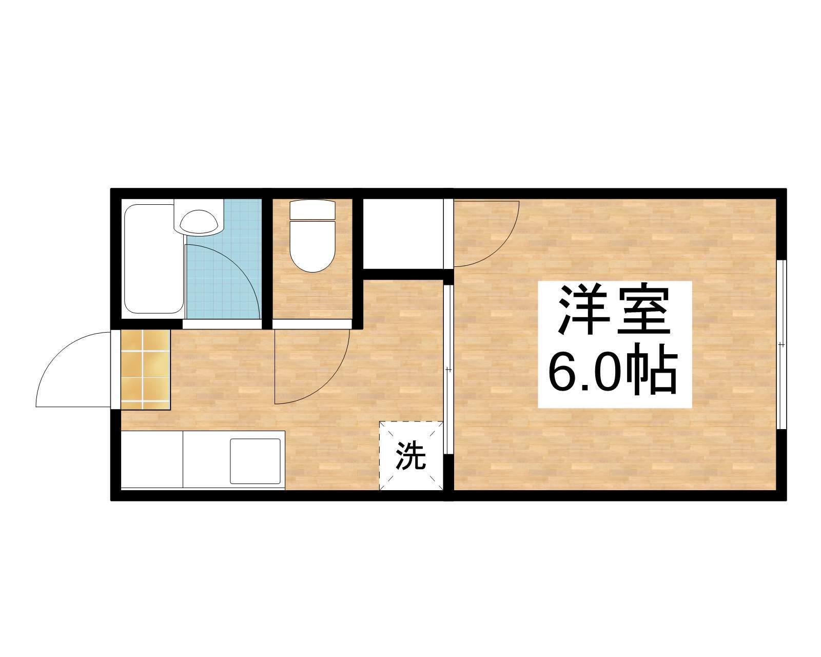 コーポプチ(1K/1階)の間取り写真