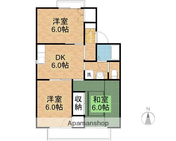 セジュール小山C(3DK/2階)の間取り写真