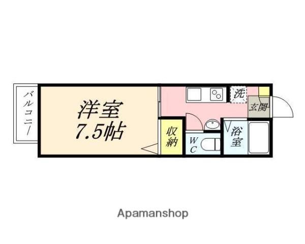 ラフォーレ津高(1K/2階)の間取り写真