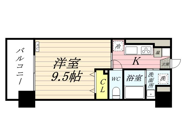 福富GRADEマンション(1K/4階)の間取り写真