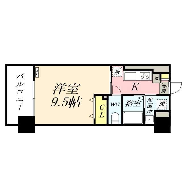 福富GRADEマンション(1K/5階)の間取り写真