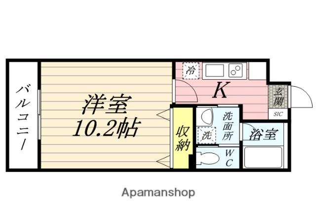 シリウス・T(1K/3階)の間取り写真