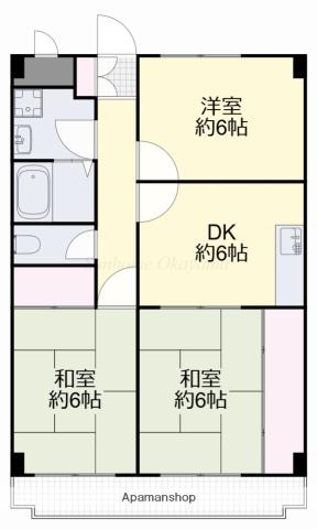 ニューマリッチかわぐちA(3DK/3階)の間取り写真