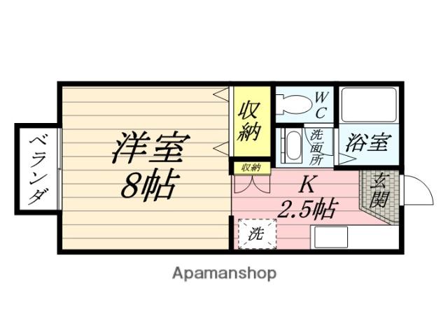 カルチャーハウス浦安(1K/2階)の間取り写真