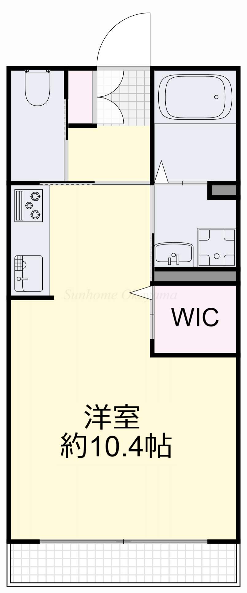 アミティエ(ワンルーム/1階)の間取り写真