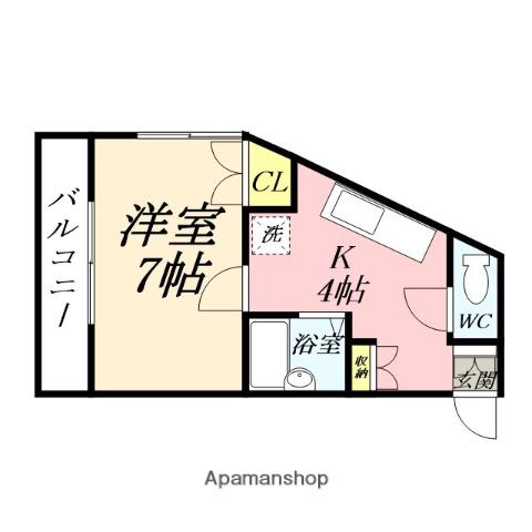 ポテト国富(1K/1階)の間取り写真