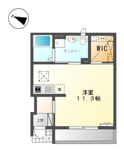 ロートス(ワンルーム/1階)の間取り写真