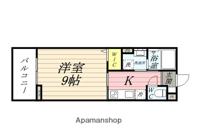 ルミエール西川原(1K/1階)の間取り写真