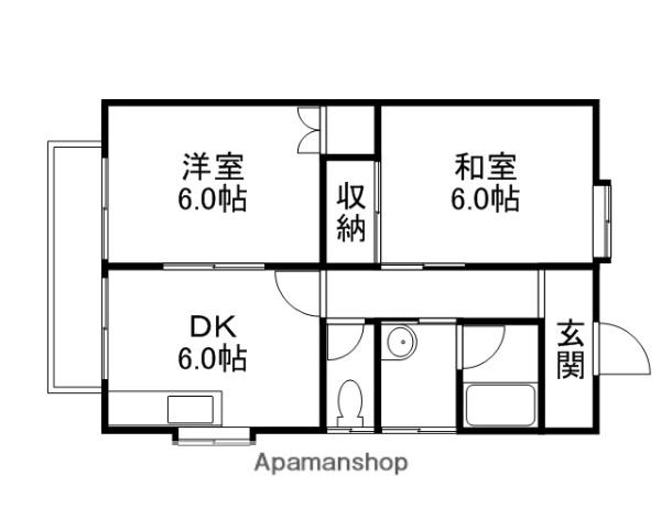 サンシティーB(2DK/1階)の間取り写真