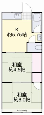 第三柏原荘(2K/1階)の間取り写真