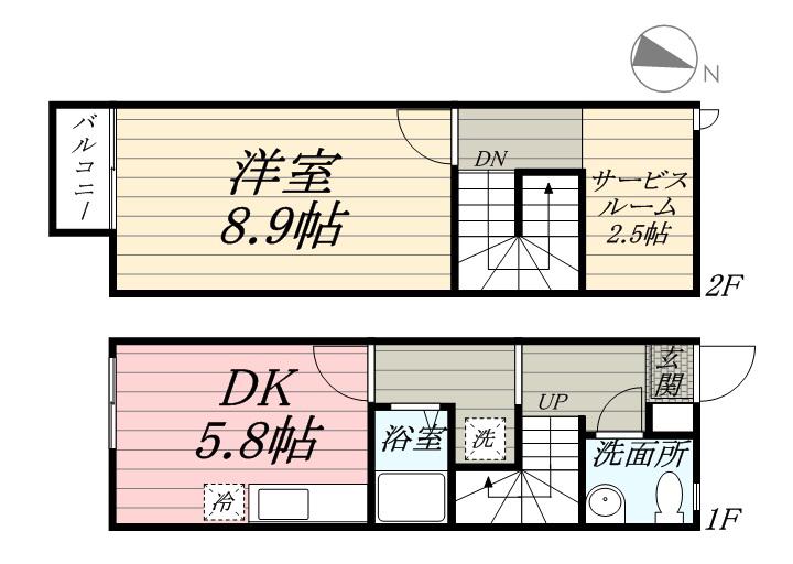 リースランド平福　Ａ棟(1DK)の間取り写真