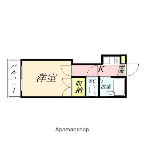 旭本町第2レジデンス(1K/2階)の間取り写真