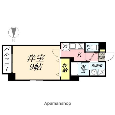 SOL東中央(1K/4階)の間取り写真