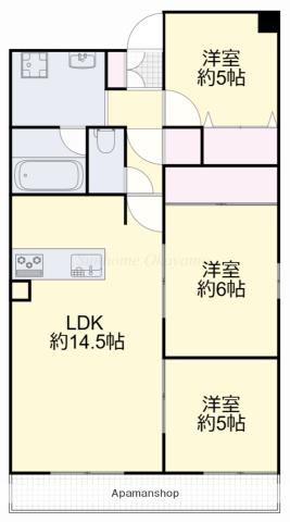 ソレアード御南(3LDK/4階)の間取り写真