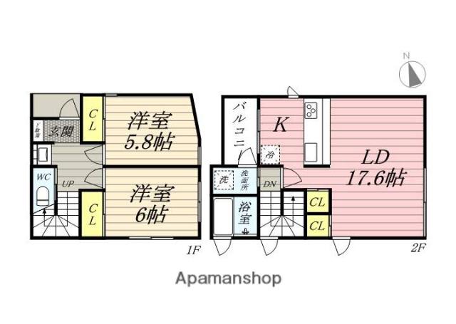 徳吉迎人(2LDK/1階)の間取り写真