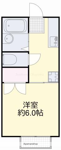 シャトレーⅠ(1K/2階)の間取り写真