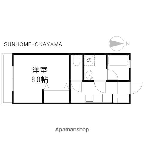 成広矢原コーポⅦ(1K/2階)の間取り写真