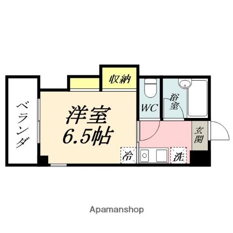 KSB 大供(1K/5階)の間取り写真