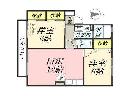 ベルピア(2LDK/2階)の間取り写真