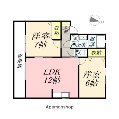 エクセレントハイツⅠ(2LDK/1階)の間取り写真
