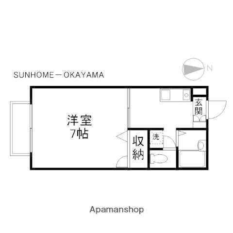 マルシンアパート A(1K/2階)の間取り写真