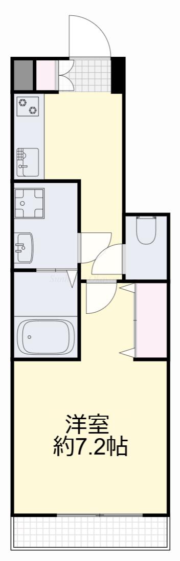 トスカ北方B棟(1K/1階)の間取り写真
