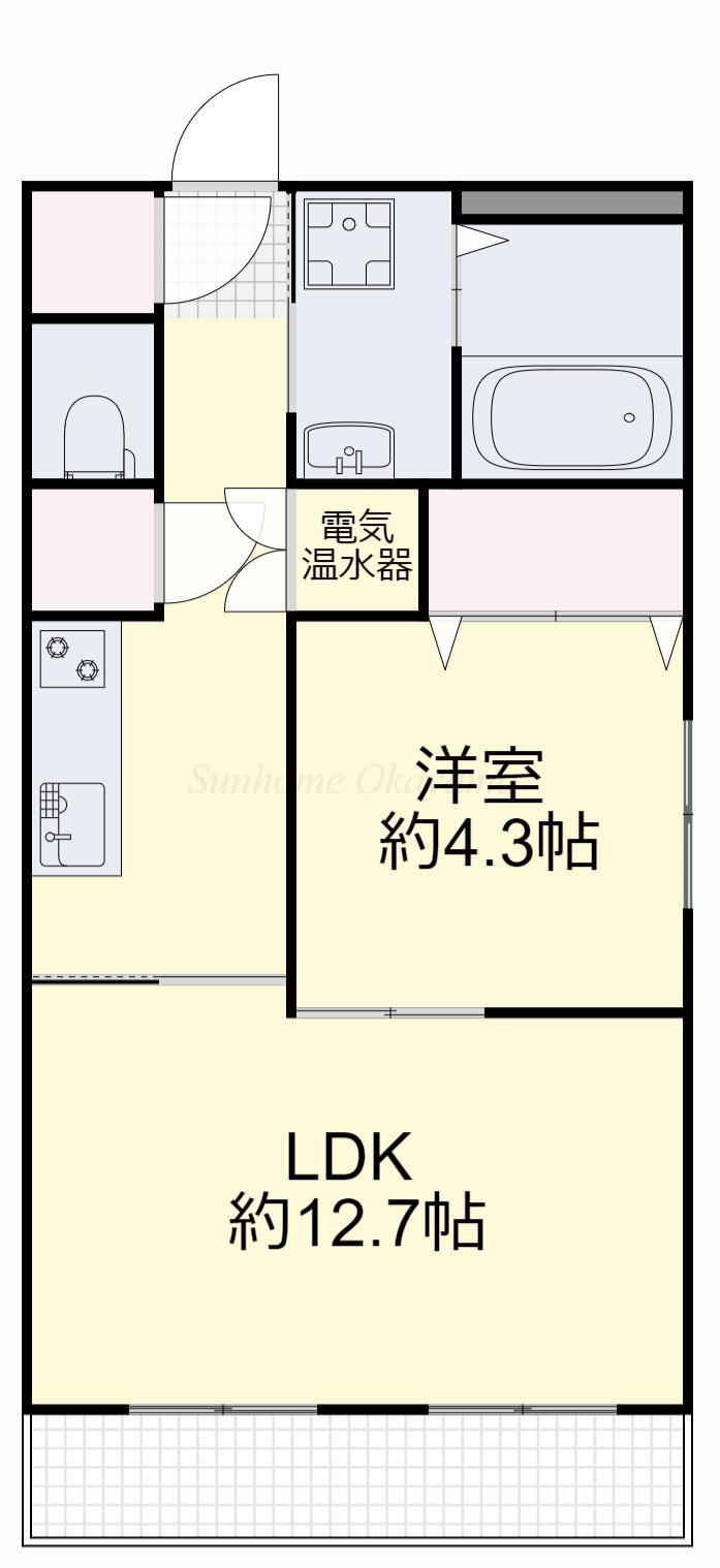 エルフィン(1LDK/4階)の間取り写真