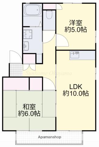 イスタナ・イマオカB(2LDK/1階)の間取り写真