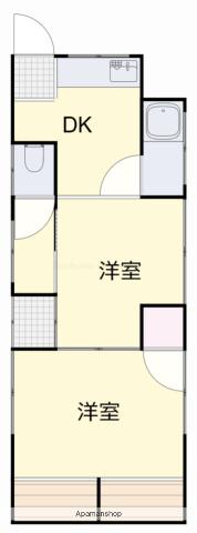 津山線 備前原駅 徒歩24分 1階建 築63年(2DK)の間取り写真