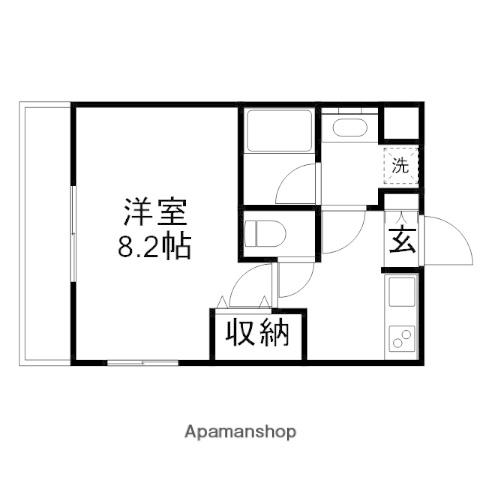 CASA GRANDE学南町(1K/1階)の間取り写真