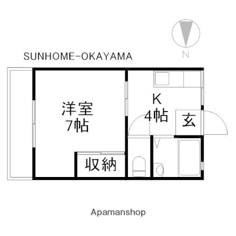 佐藤ハイツ(1K/2階)の間取り写真