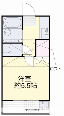 プラジール伊島(1K/1階)の間取り写真