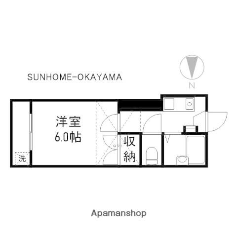 大安寺第1AP(1K/1階)の間取り写真