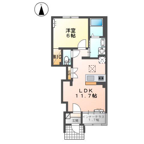 アザレア(1LDK/1階)の間取り写真