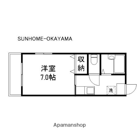 グレイスマルミⅢ(1K/1階)の間取り写真