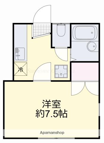 ルボン津島 1(1K/2階)の間取り写真