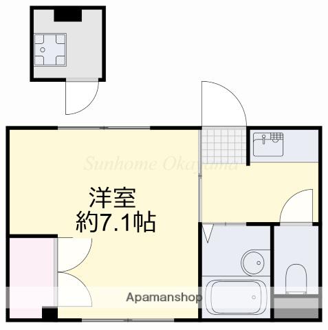 コーポHANABISHI(1K/2階)の間取り写真