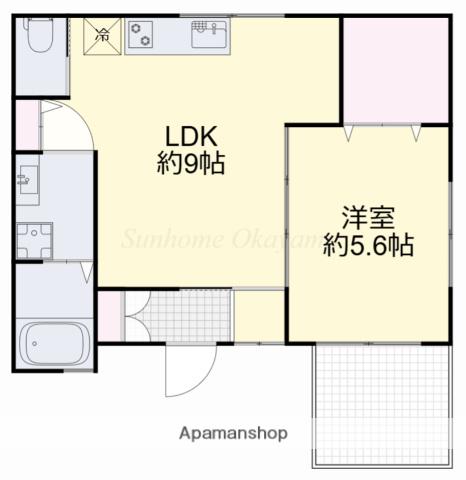 エフコーポ東山(1LDK/2階)の間取り写真